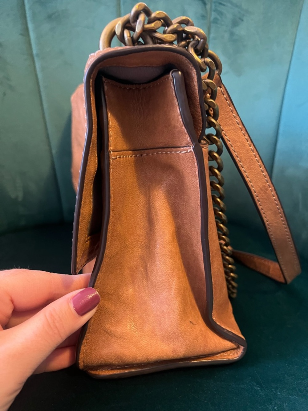 Frye Ella Flap Women’s Brown Leather Shoulder Bag - Picture 2 of 16